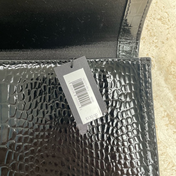 Banana Republic patent leather black crocodile embossed clutch - Picture 6 of 8